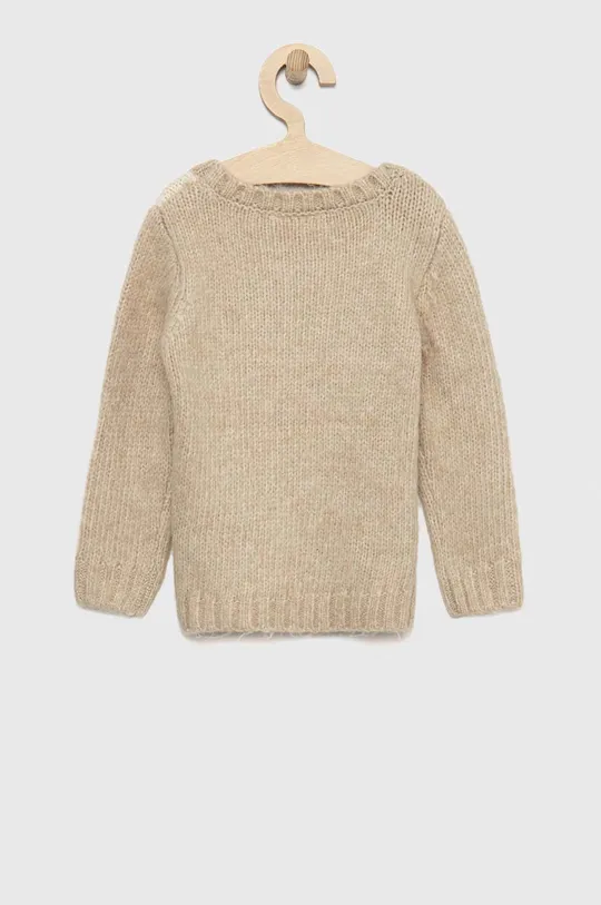 Name it sweter z domieszką wełny dziecięcy beżowy