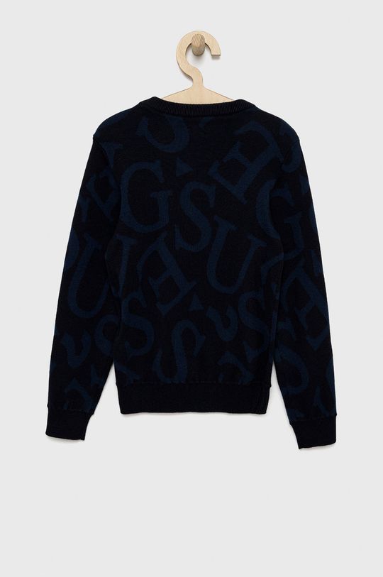 Παιδικό βαμβακερό πουλόβερ Guess σκούρο μπλε