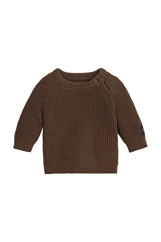 коричневый Детский хлопковый свитер Calvin Klein Jeans Детский