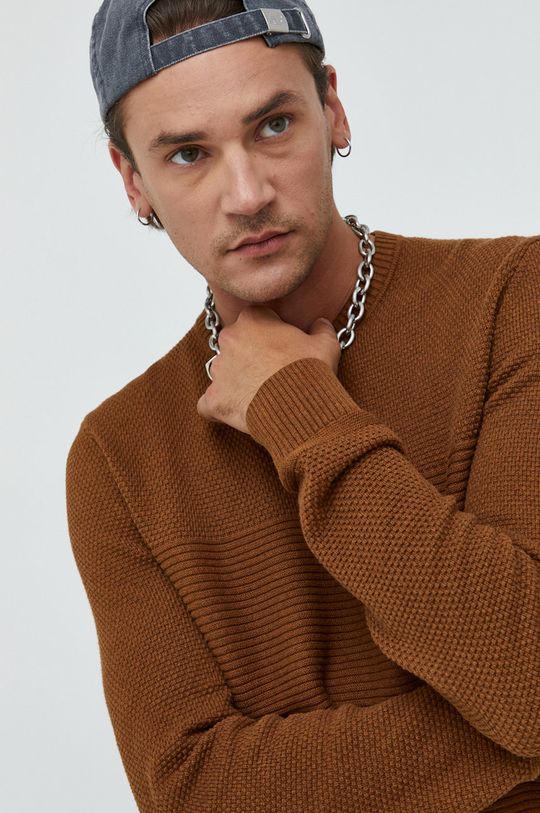 brązowy Tom Tailor sweter bawełniany