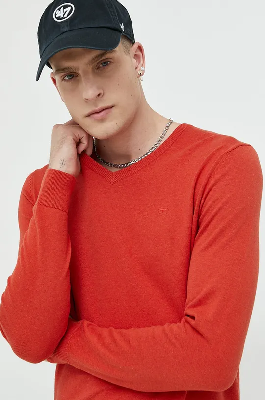 červená Bavlnený sveter Tom Tailor Pánsky
