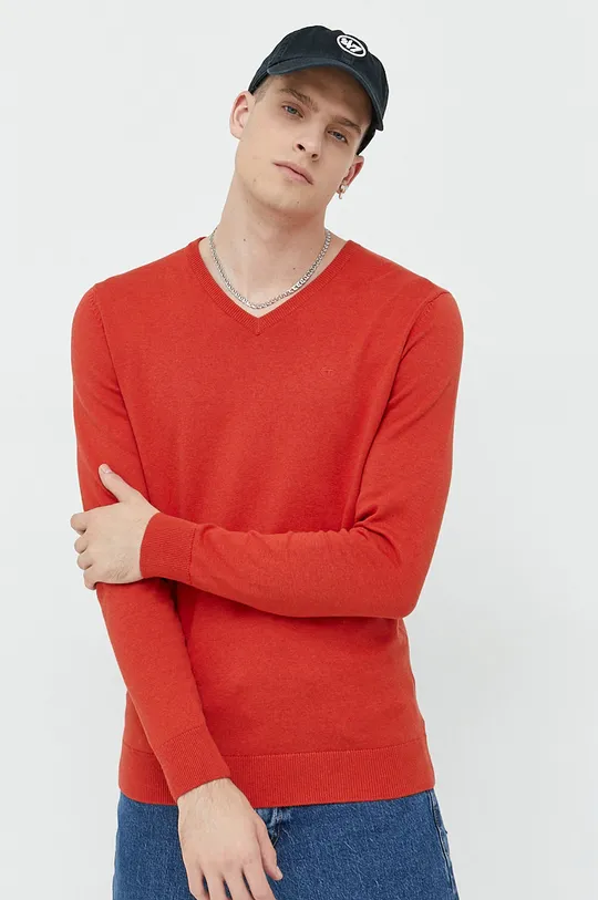 červená Bavlnený sveter Tom Tailor