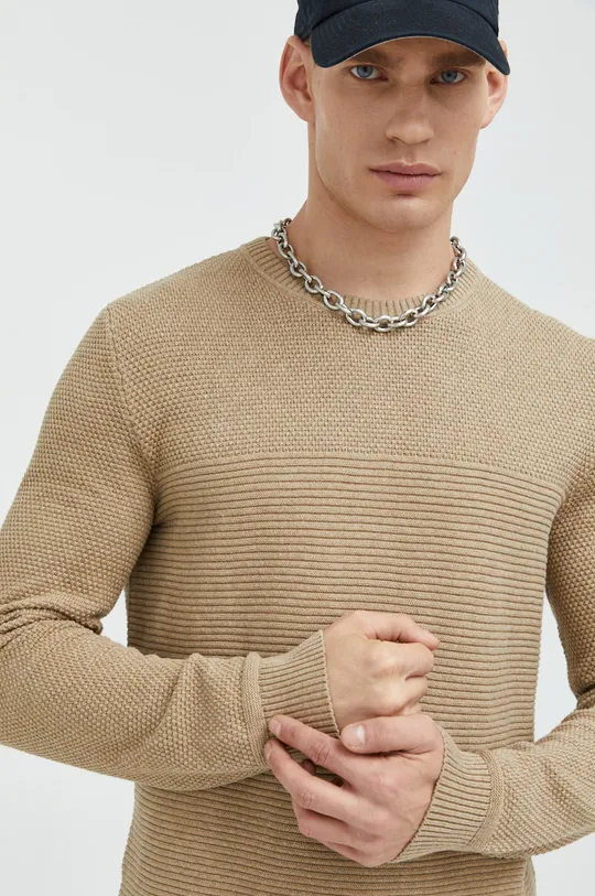 béžová Bavlnený sveter Tom Tailor Pánsky