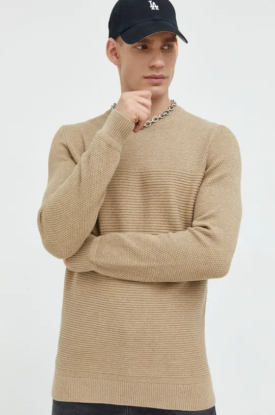 beżowy Tom Tailor sweter bawełniany