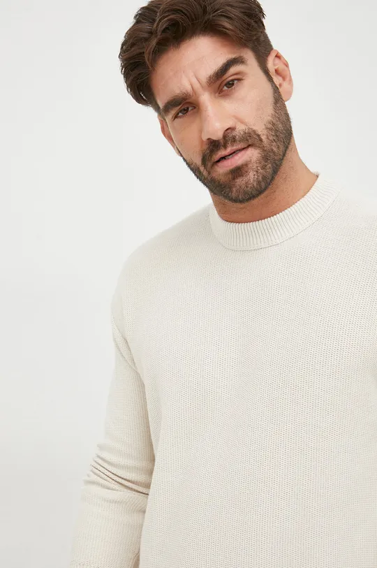 bézs Calvin Klein pamut pulóver