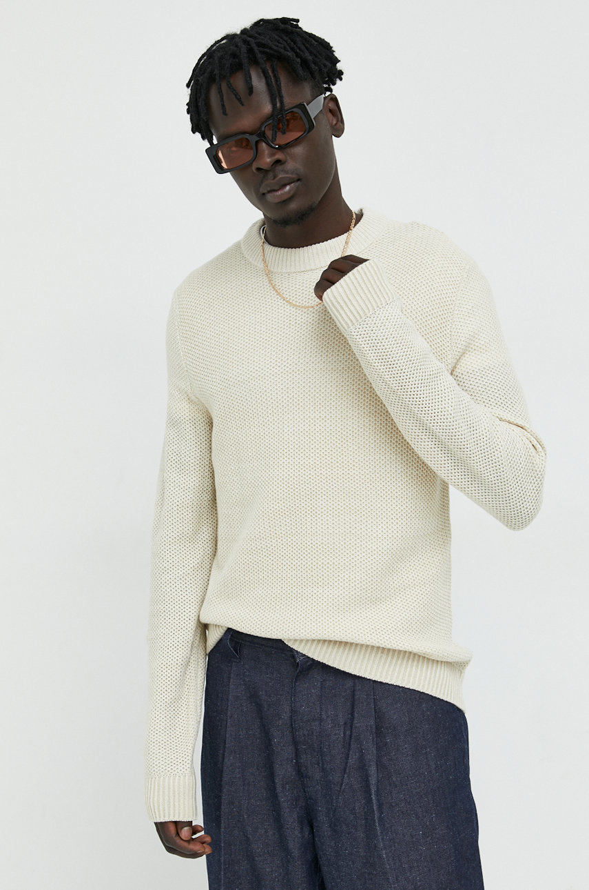 kremowy Jack & Jones sweter Męski