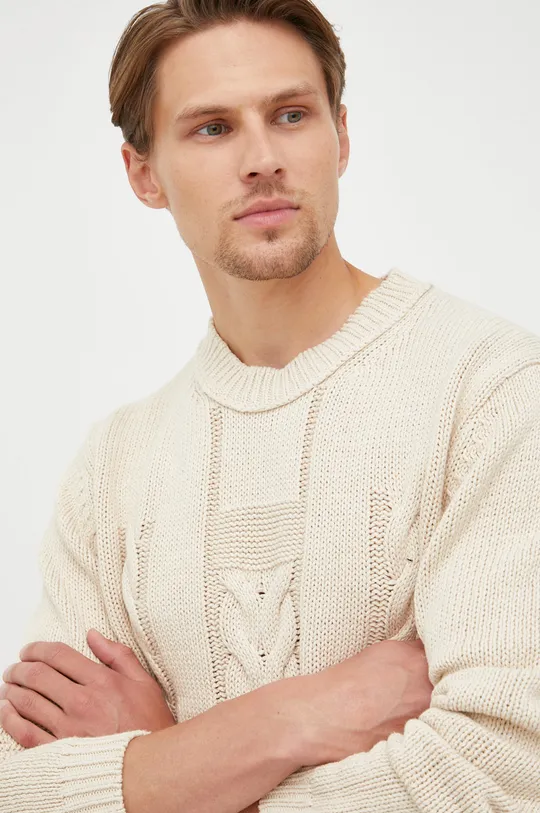 beige Tiger Of Sweden maglione con aggiunta di lino Uomo