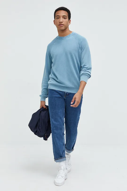 Βαμβακερό πουλόβερ HUGO μπλε