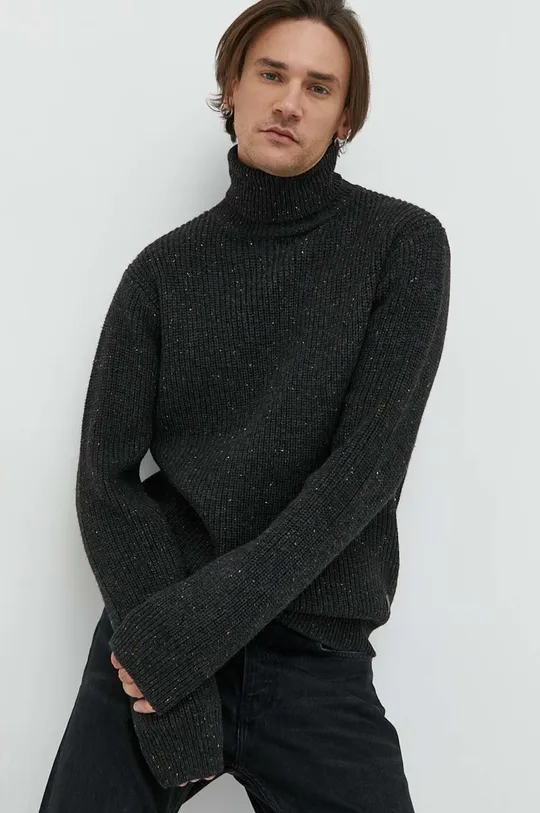 γκρί πουλόβερ με προσθήκη μαλλιού Premium by Jack&Jones rich
