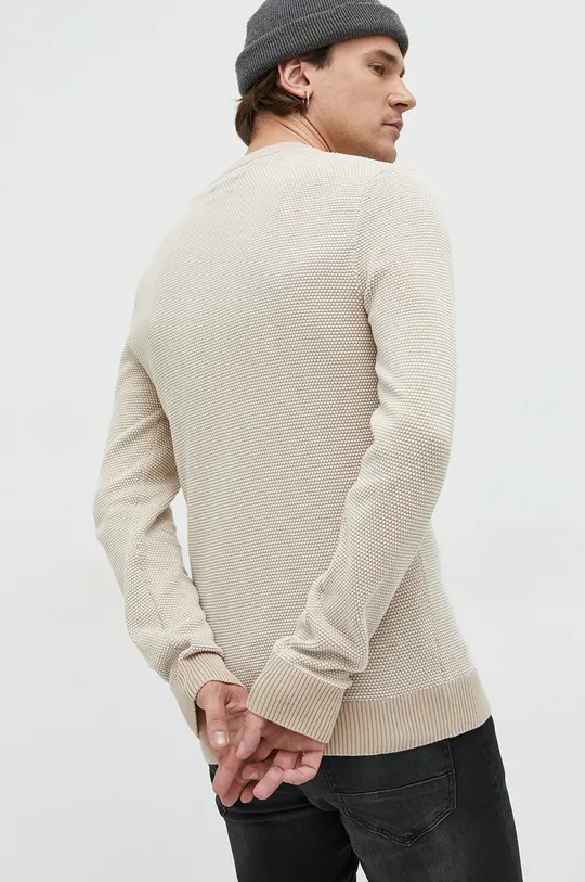 Βαμβακερό πουλόβερ Premium by Jack&Jones Globe μπεζ