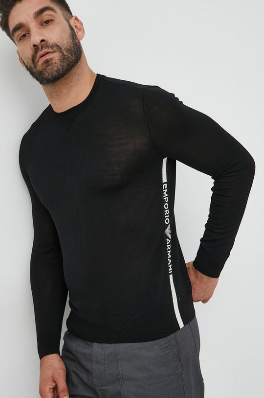 Emporio Armani sweter wełniany czarny