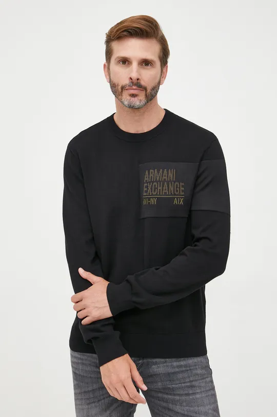 czarny Armani Exchange sweter 6LZM1A.ZMU7Z Męski
