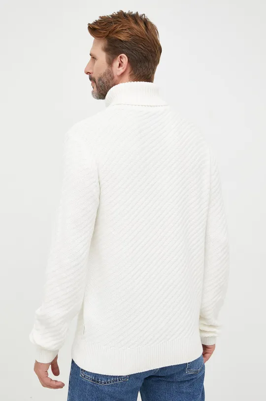 Armani Exchange sweter z domieszką lnu 6LZM1L.ZMY1Z Materiał zasadniczy: 50 % Wiskoza, 30 % Akryl, 15 % Poliamid, 5 % Wełna, Ściągacz: 47 % Wiskoza, 27 % Akryl, 20 % Poliamid, 6 % Wełna