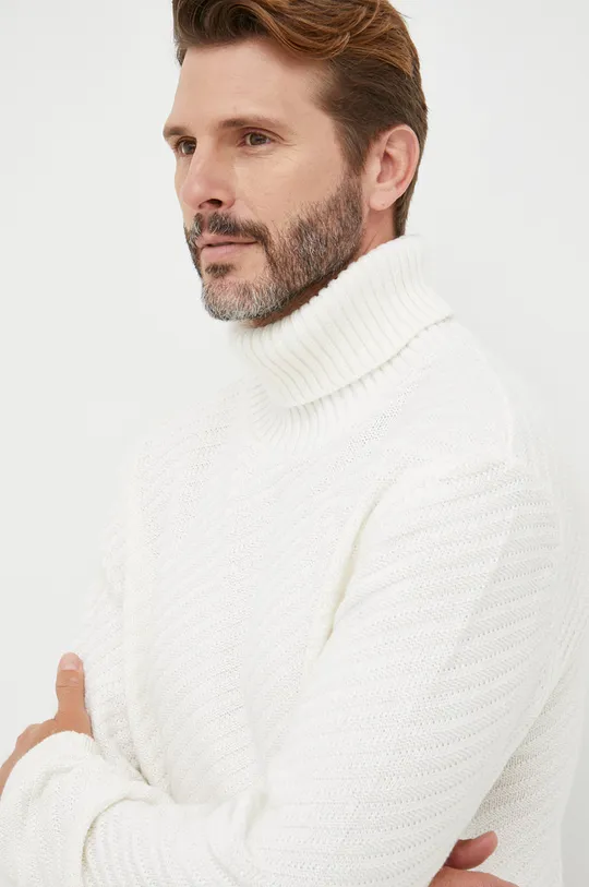 biały Armani Exchange sweter z domieszką lnu 6LZM1L.ZMY1Z