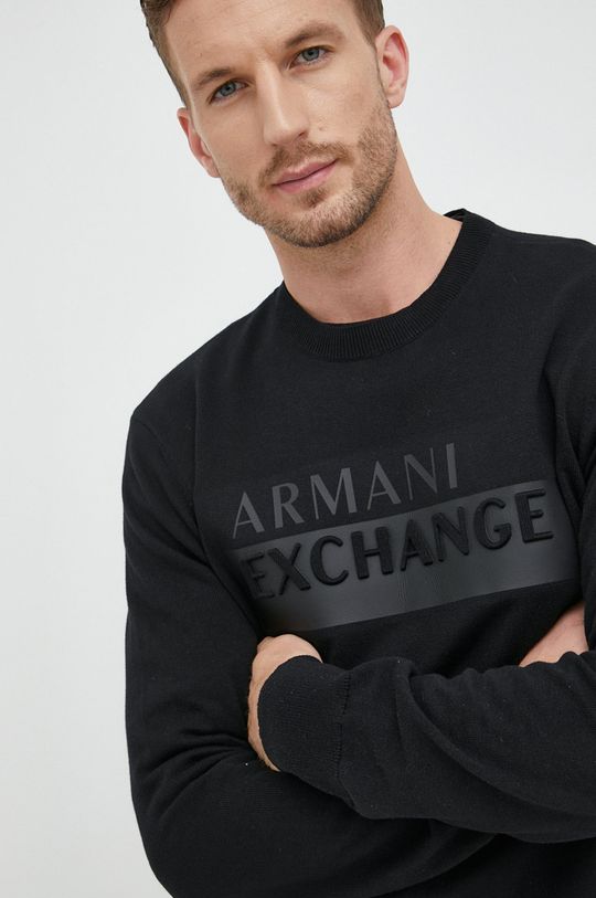 černá Bavlněný svetr Armani Exchange