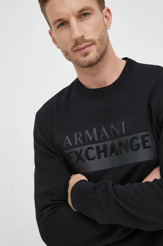 crna Pamučni pulover Armani Exchange