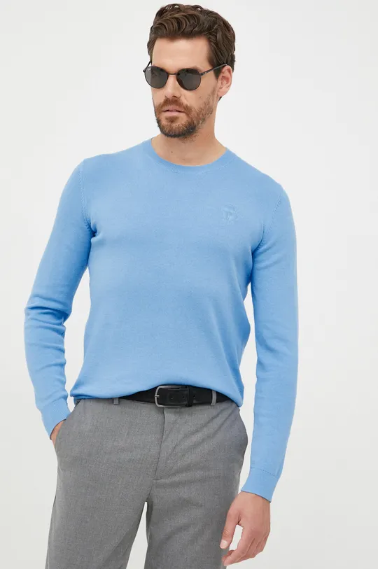 modrá Bavlnený sveter Karl Lagerfeld Pánsky