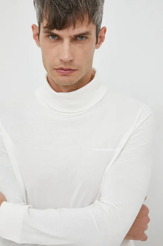μπεζ Βαμβακερή μπλούζα με μακριά μανίκια Karl Lagerfeld Ανδρικά