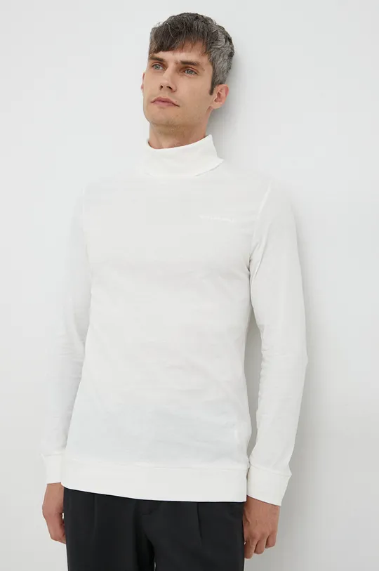 μπεζ Βαμβακερή μπλούζα με μακριά μανίκια Karl Lagerfeld