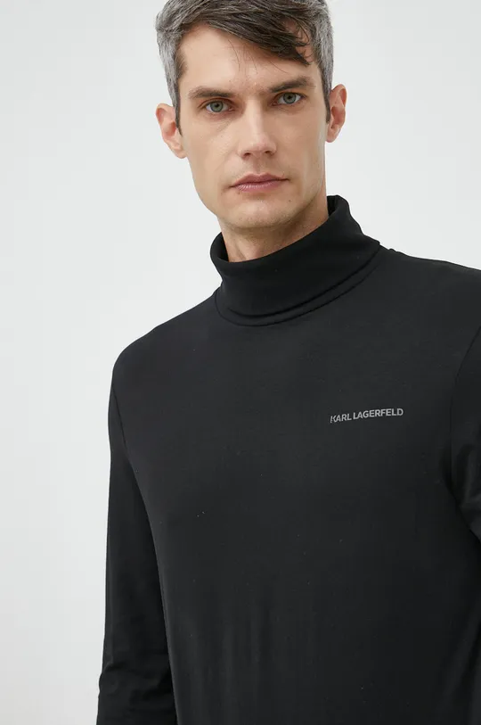μαύρο Βαμβακερή μπλούζα με μακριά μανίκια Karl Lagerfeld Ανδρικά