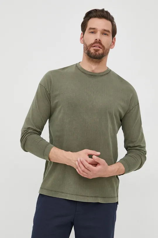 πράσινο Βαμβακερή μπλούζα με μακριά μανίκια Drykorn