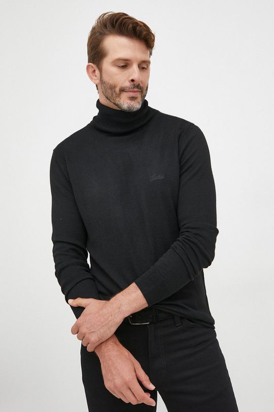 negru Guess pulover din amestec de lana De bărbați
