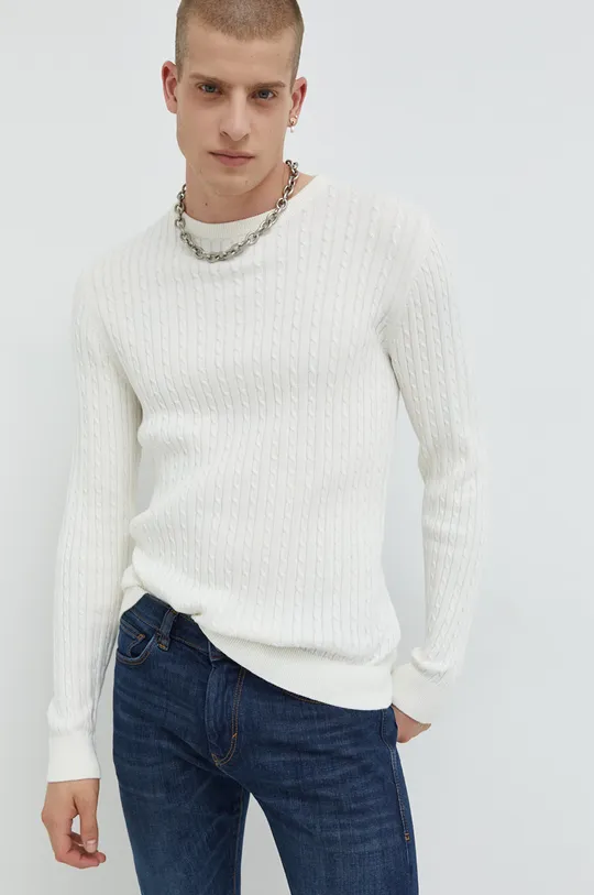 béžová Bavlnený sveter Produkt by Jack & Jones Pánsky