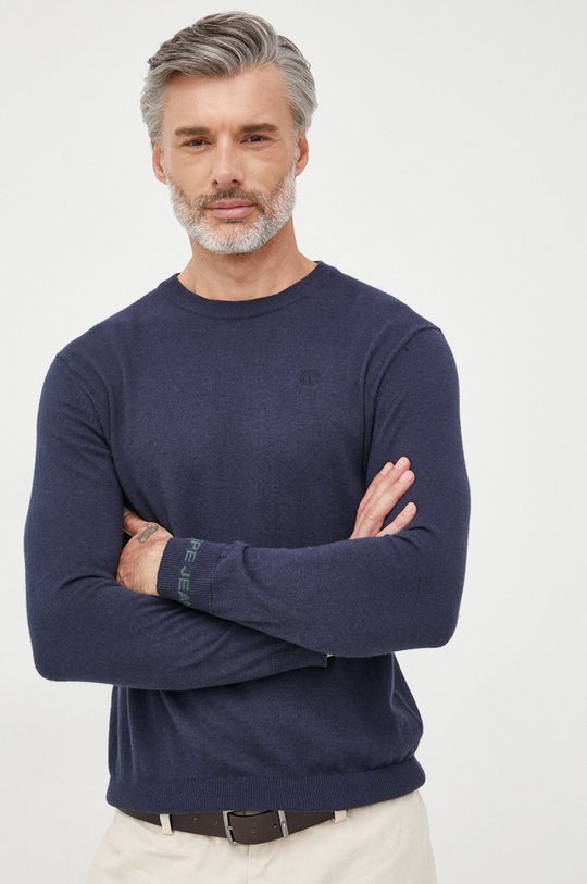 bleumarin Pepe Jeans pulover din amestec de lana De bărbați