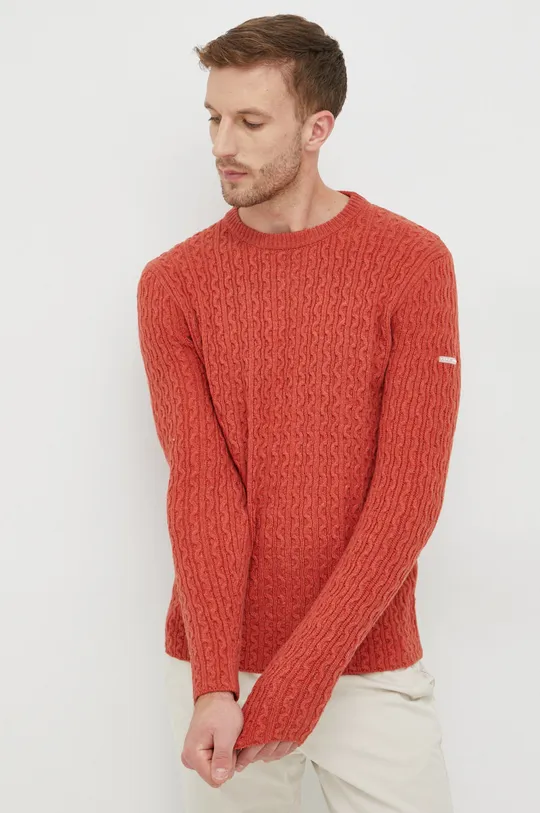 czerwony Pepe Jeans sweter z domieszką wełny