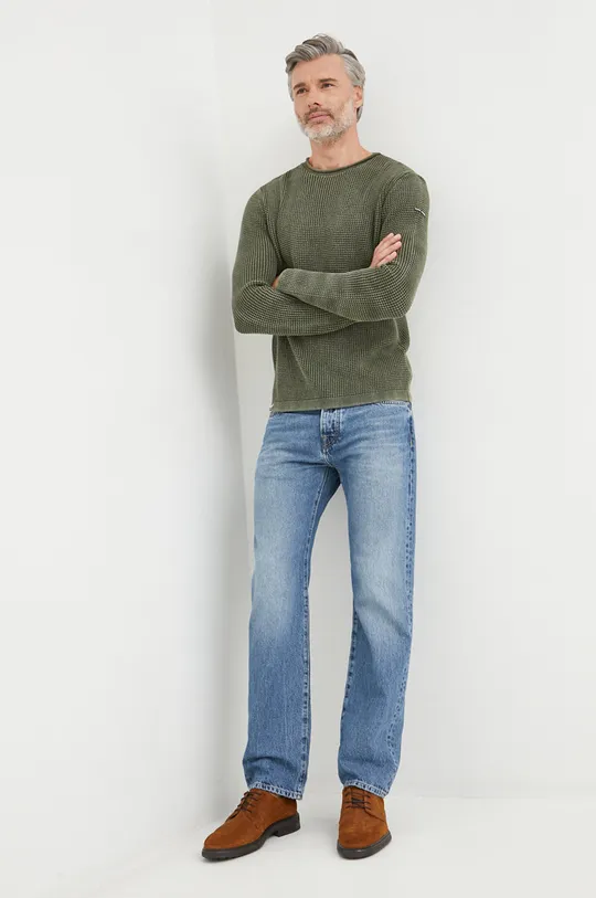 Βαμβακερό πουλόβερ Pepe Jeans πράσινο