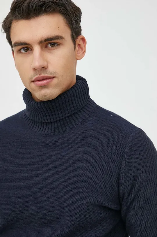 tmavomodrá Bavlnený sveter Selected Homme Pánsky