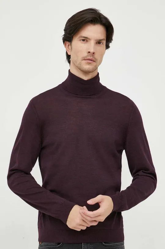 burgundia BOSS gyapjú pulóver