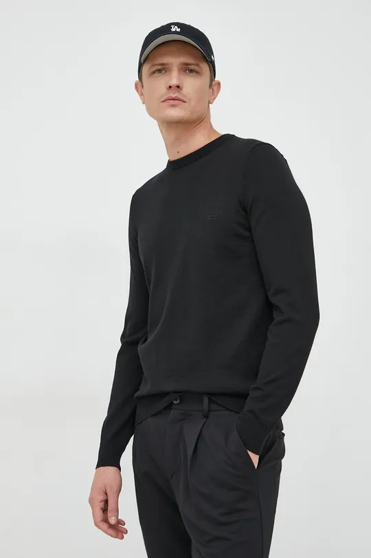 črna Volnen pulover BOSS