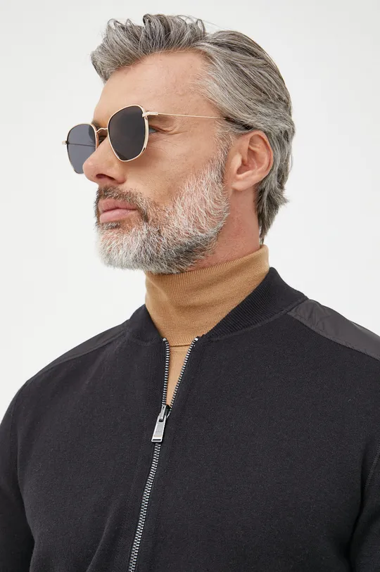 μαύρο Αναστρέψιμο πουλόβερ με μείγμα μαλλί BOSS