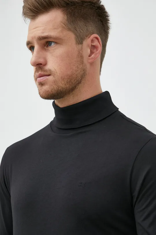 μαύρο Βαμβακερή μπλούζα με μακριά μανίκια Calvin Klein Ανδρικά