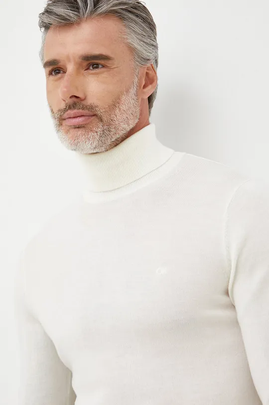 beżowy Calvin Klein sweter wełniany Męski