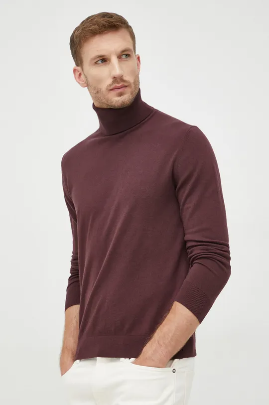 bordowy Sisley sweter