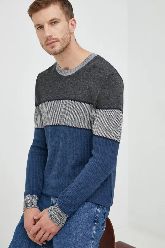 multicolor Sisley sweter z domieszką wełny Męski