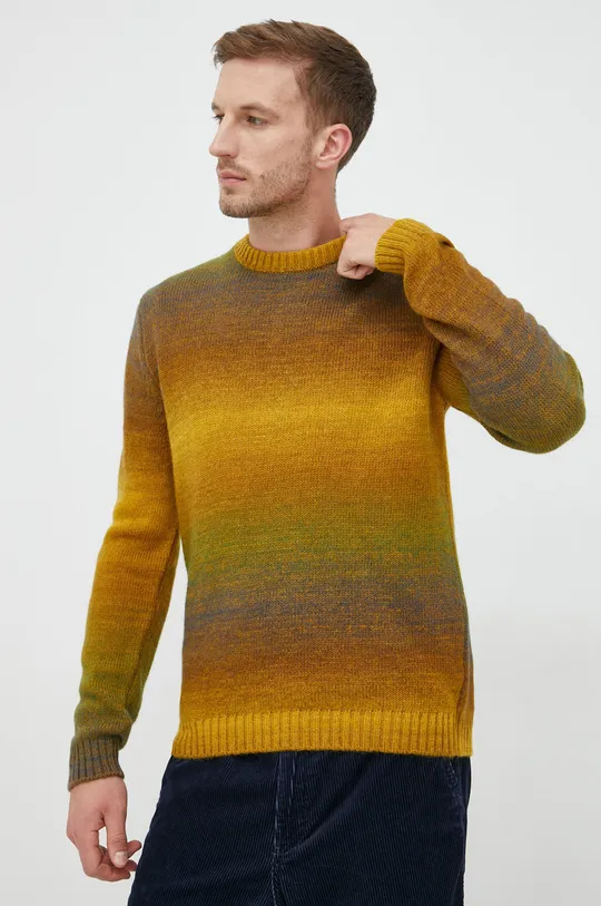 żółty Sisley sweter wełniany Męski