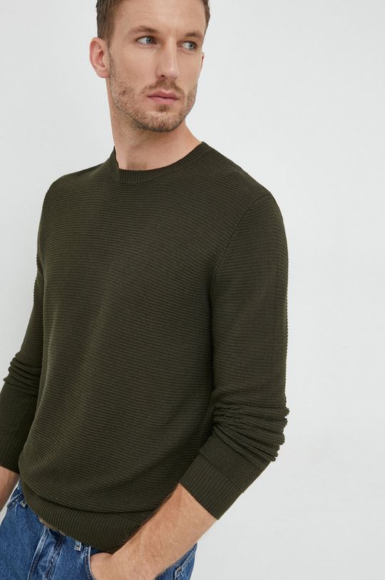 zielony Sisley sweter z domieszką wełny Męski