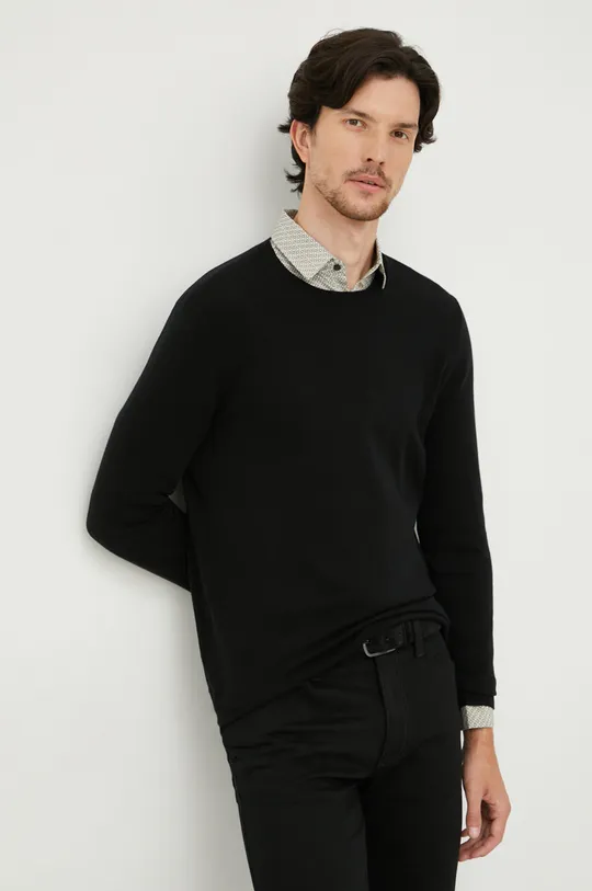 czarny Sisley sweter Męski