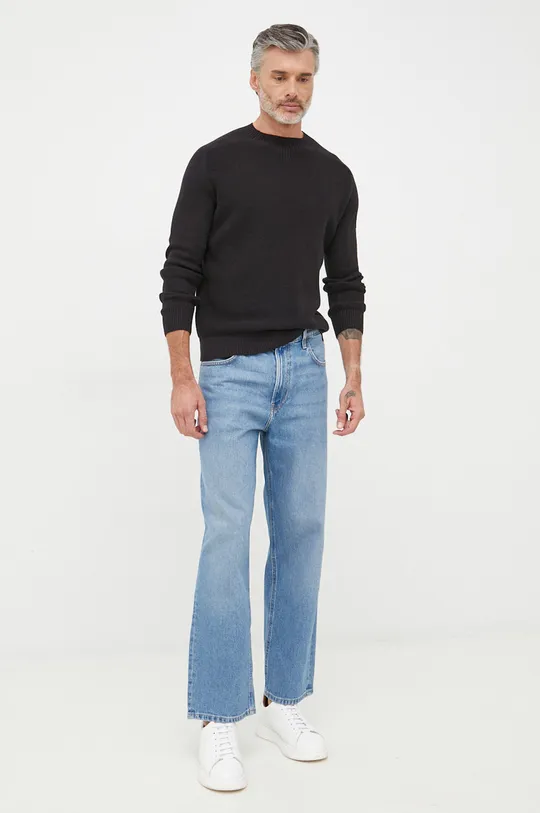 Βαμβακερό πουλόβερ Calvin Klein Jeans μαύρο