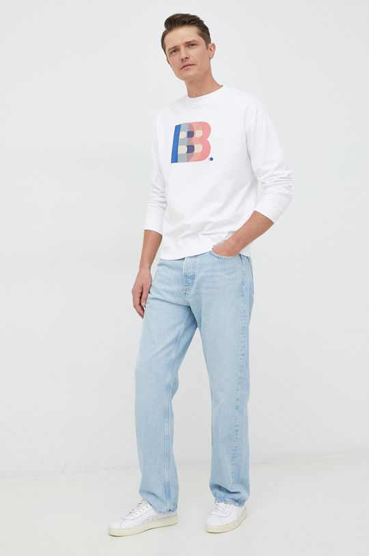 United Colors of Benetton bluza bawełniana biały