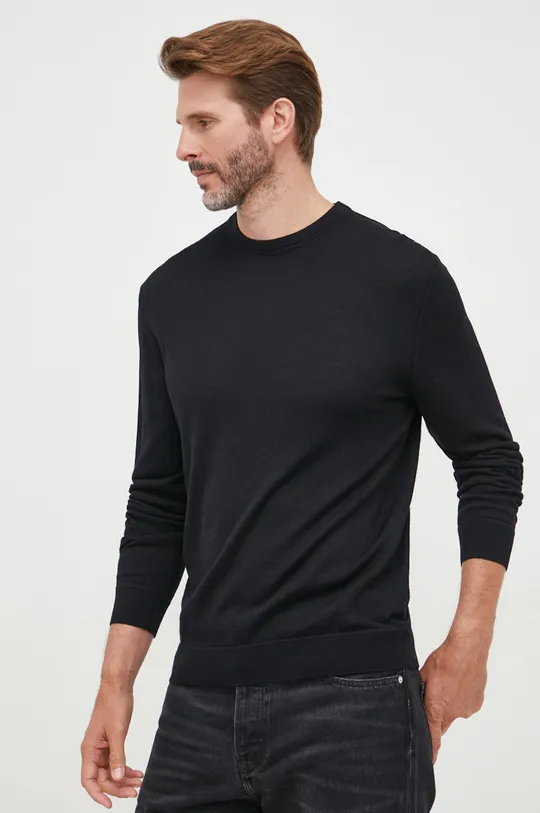 negru United Colors of Benetton pulover de lana De bărbați