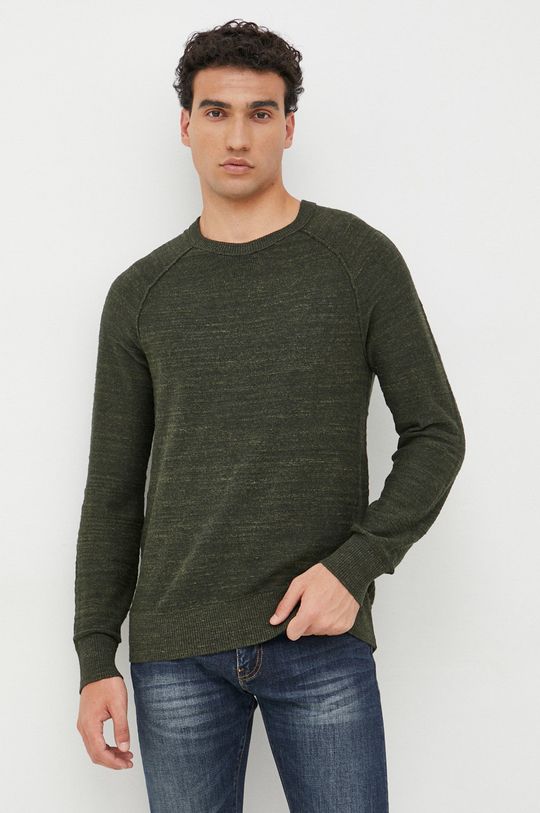 ciemny zielony GAP sweter bawełniany Męski