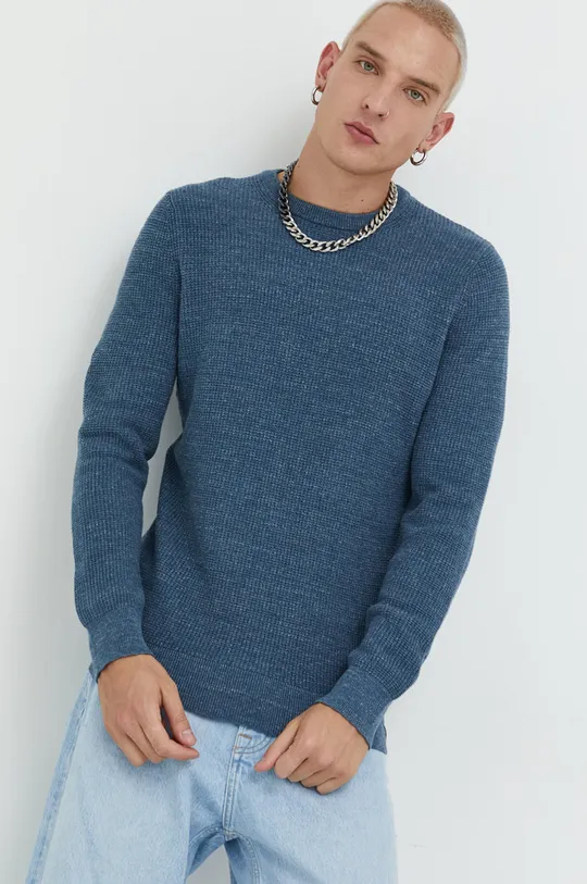 modra Bombažen pulover Superdry