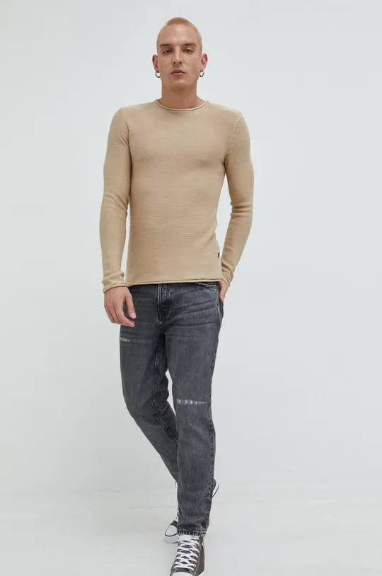 Solid sweter beżowy
