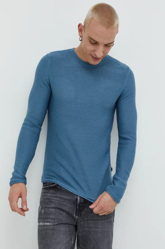 jasny niebieski Solid sweter Męski