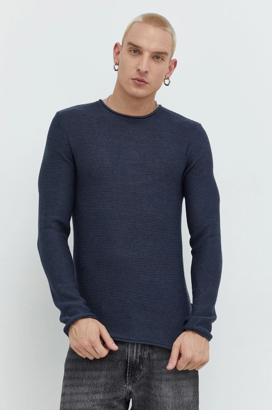 blu navy Solid maglione Uomo