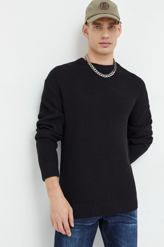 czarny Jack & Jones sweter Jorbrink Męski